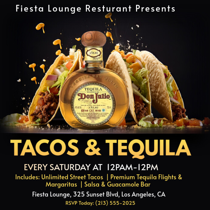 TACOS & TEQUILA Instagram Post template