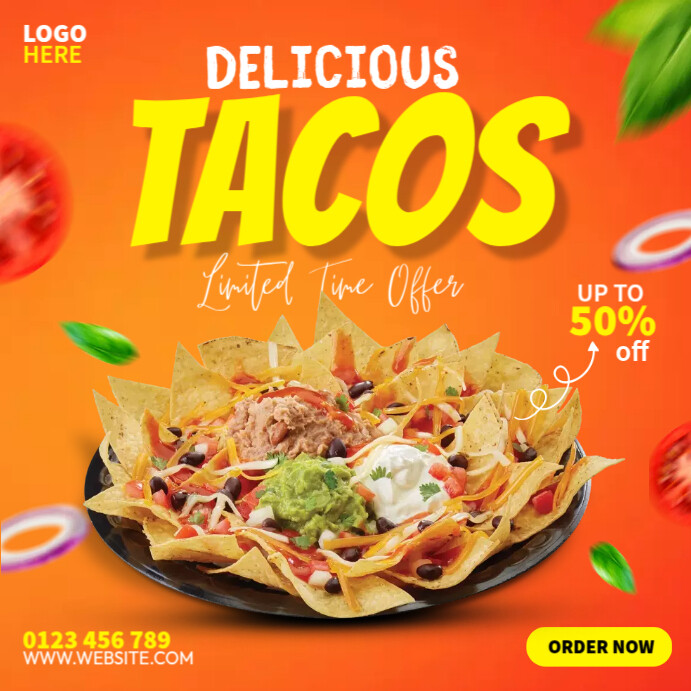 Plantilla de Tacos Food Ads PosterMyWall