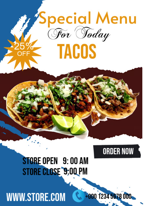 Tacos Menu Ads Template | PosterMyWall