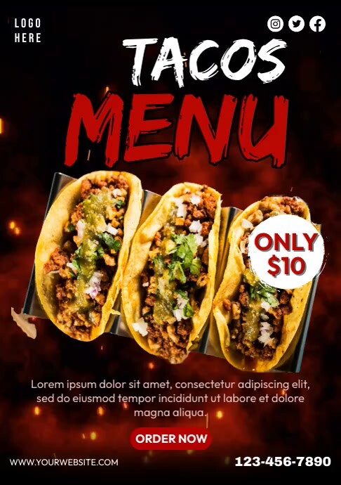 Tacos Menu Template | PosterMyWall