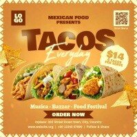 Tacos Mexican Food Ad Post Template