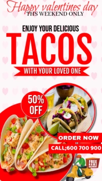 Tacos restaurant promotion social media Estado de WhatsApp template