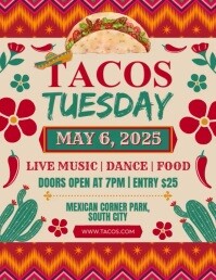 Tacos Tuesday Night Fiesta Løbeseddel (US Letter) template