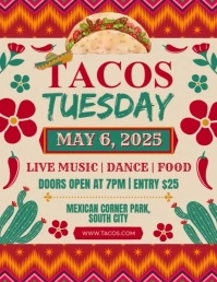 Tacos Tuesday Night Fiesta Flyer (US Letter) template