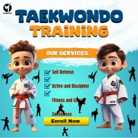 Taekwando Kids Training Instagram Post template