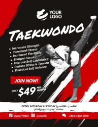 Taekwondo ad flyer poster template Folheto (US Letter)