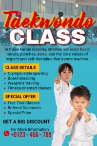 Taekwondo Class Ads Affiche template
