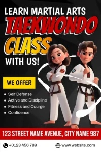 Taekwondo Class Poster template