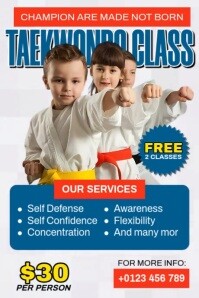 Taekwondo Class Poster template