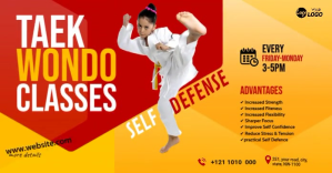 Taekwondo Classes Ad Template Ibinahaging Larawan sa Facebook