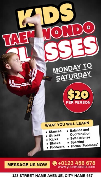 Taekwondo Classes Instagram Reel template