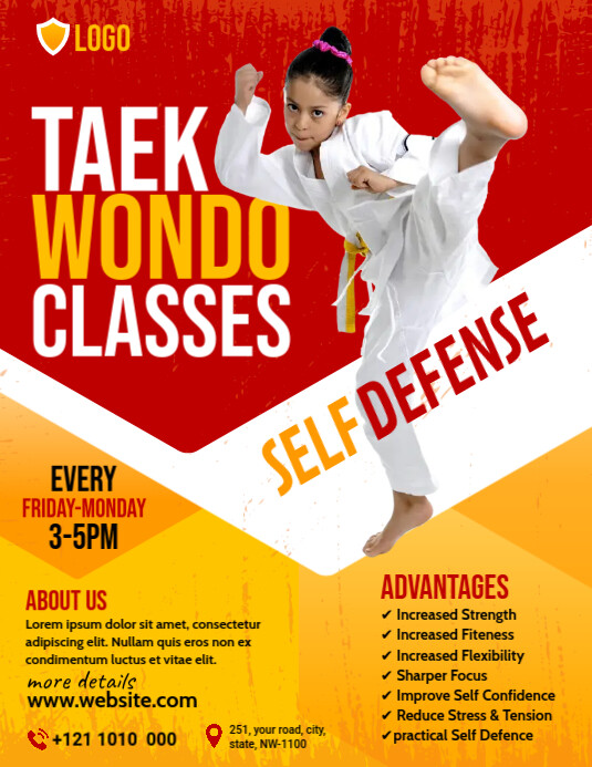 Copy of Taekwondo Classes Flyer PosterMyWall