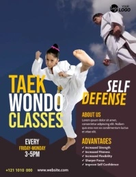 Taekwondo Classes Flyer Volante (Carta US) template