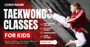Taekwondo Classes For Kids ภาพที่แชร์บน Facebook template