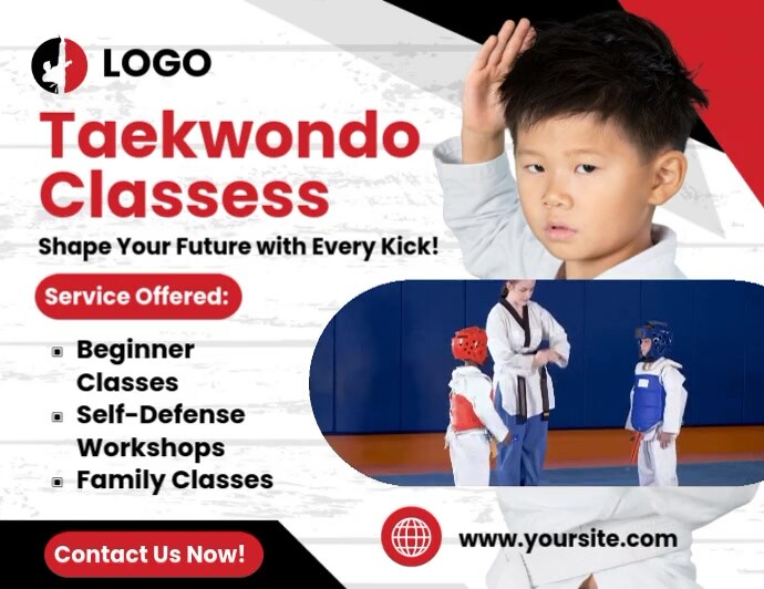 Taekwondo Classes Poster Flyer (US Letter) template