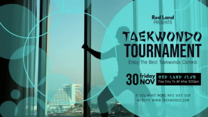 Taekwondo Tournament Digital Display Video Видеообложка профиля Facebook (16:9) template