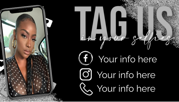 Tag Us | Glam | Business Card Template | PosterMyWall