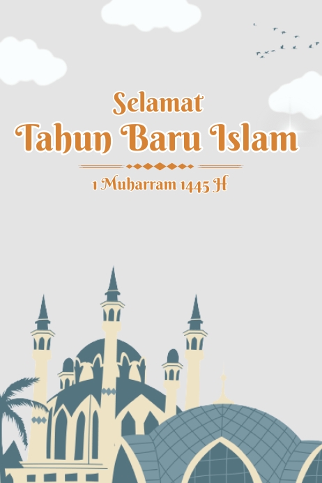 tahun baru islam 海报 template