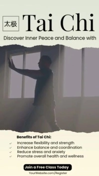Editable Tai Chi Class Flyer Template | Mindfulness, Yoga, Wellness Poster Design รีลบน Instagram
