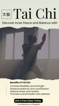 Yellow Tai Chi Class Instagram-reel Template