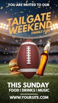 tailgait flyer. football flyer. college football. sports bar and grill Instagram Story template