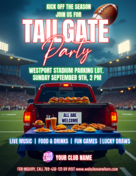 Turquoise Tailgate Party Folder Template