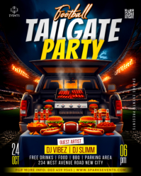 Tailgate party nfl football super bowl event grill parking lot trunk invitation flyer template Instagram Portrait