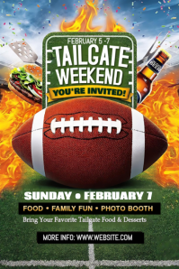 Hijau Tailgate Weekend Plakat Template