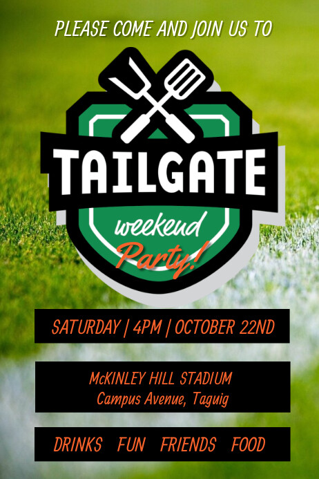 Tailgate weekend party poster template