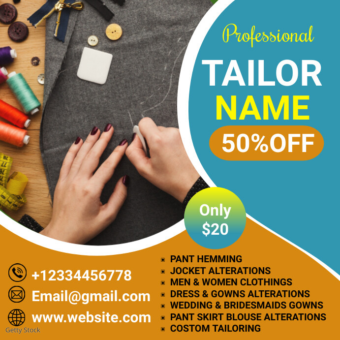 TAILOR business template | PosterMyWall