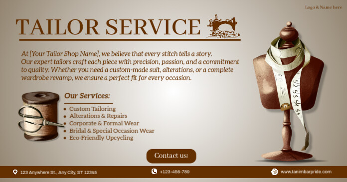 tailor service design template Facebook Shared Image