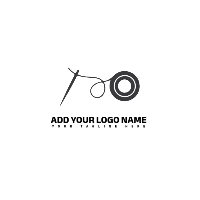 Tailor Silhouette Logo With Needle Thread Benik And Sewing Machine ...