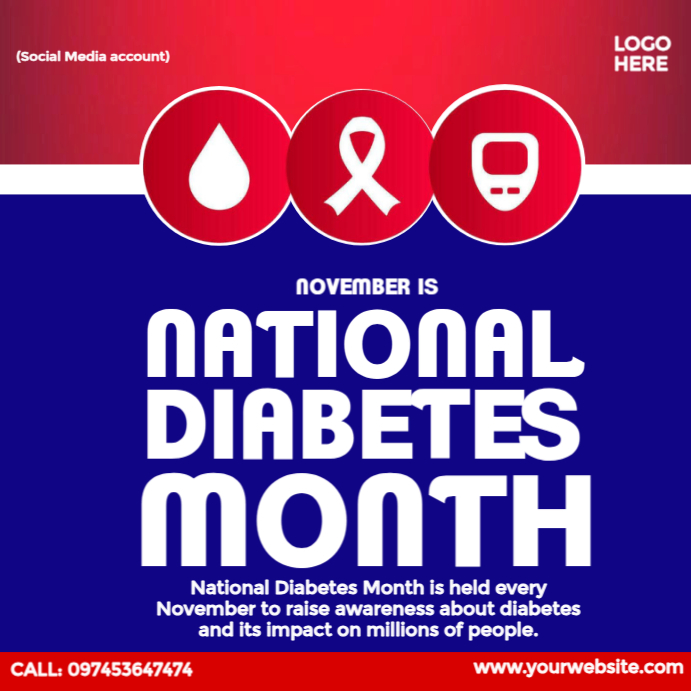 Take Action Against Diabetes Instagram Post template