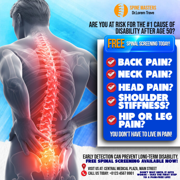 TAKE CONTROL OF SPINAL HEALTH Instagram Post template
