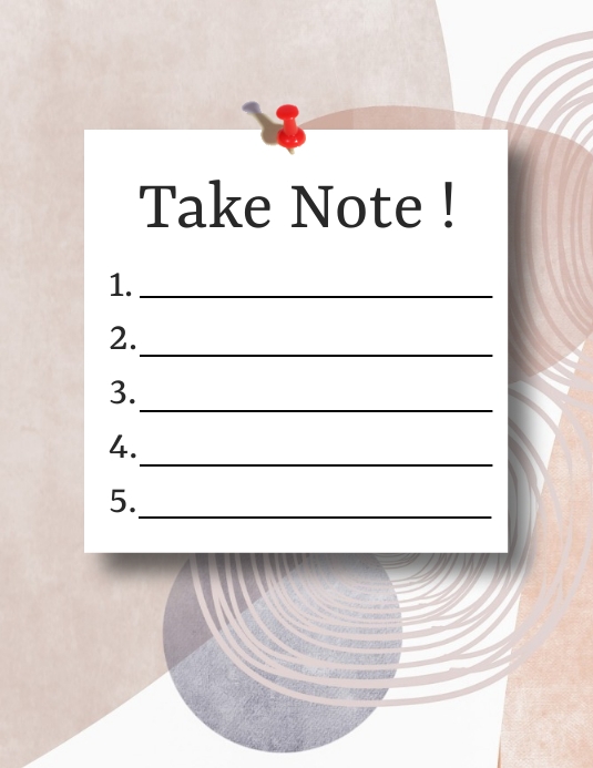Take note template | PosterMyWall