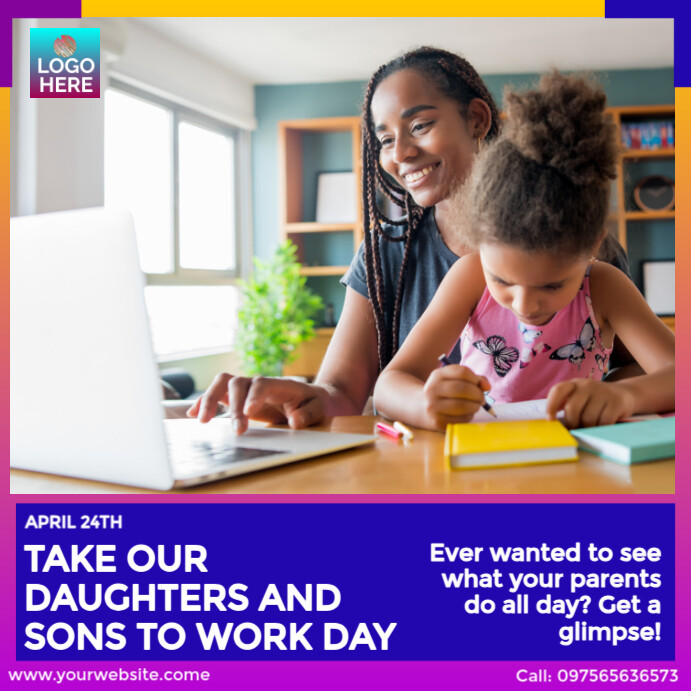 Take Our Daughters and Sons to Work Day Template | PosterMyWall