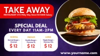 Take Out Fast Food Menu Offer Special Banner Facebook-Covervideo (16:9) template