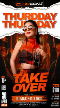 Take Over Party Instagram Story Instagram-verhaal template
