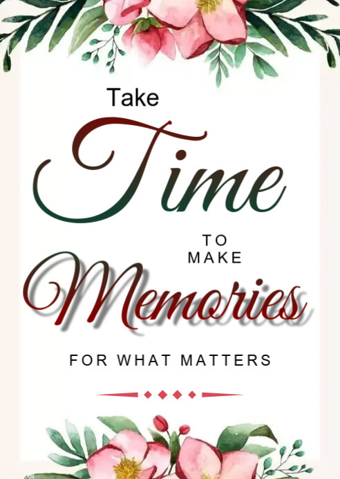 Take time to make memories Card flyer A6 template