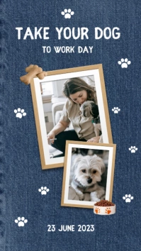 take your dog to work day template История на Instagram