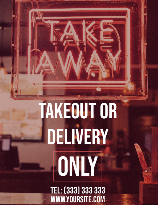 Delivery Only Signage Takeout delivery only restaurant flyer Template | PosterMyWall