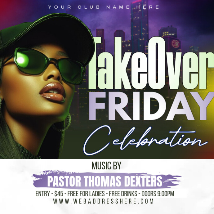 Takeover Friday poster template