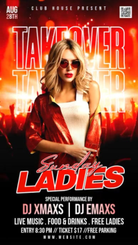 Takeover Ladies Night Party Facebook Story Video template