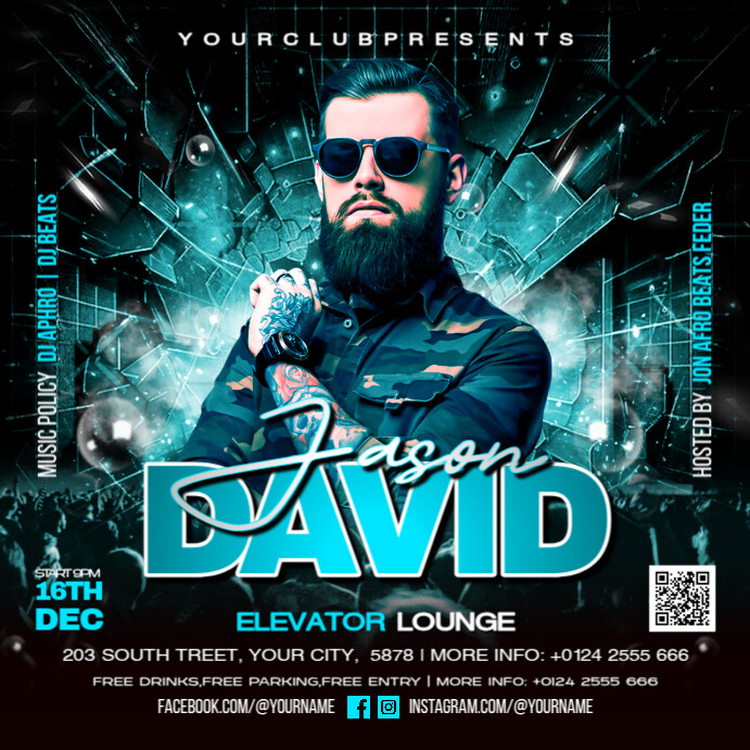 takeover party Instagram Post template