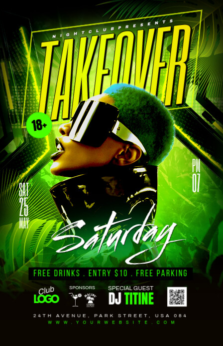 takeover party Poniekoerant template