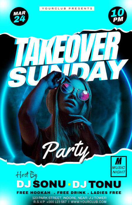 TAKEOVER SUNDAY PARTY Tabloid template