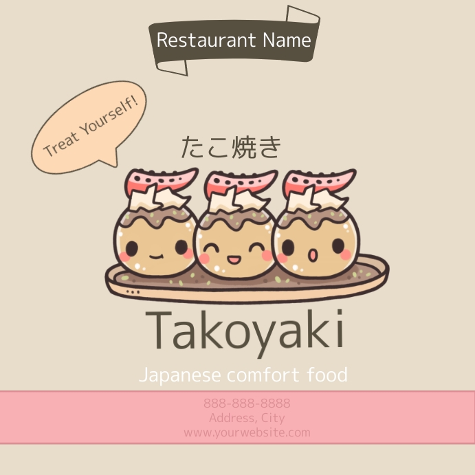 Takoyaki Instagram Post template