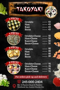 Takoyaki Menu Poster template