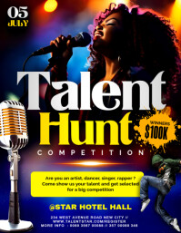 Talent Hunt search singing dancing competition event invitation Facebook post Edit flyer template Рекламная листовка (US Letter)