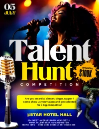 Talent Hunt search singing dancing competition event invitation Facebook post Edit flyer template